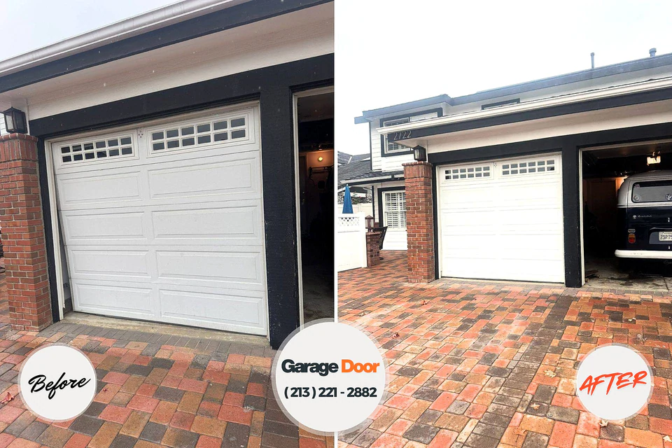 Before and after: garage door company Lakeview, OH